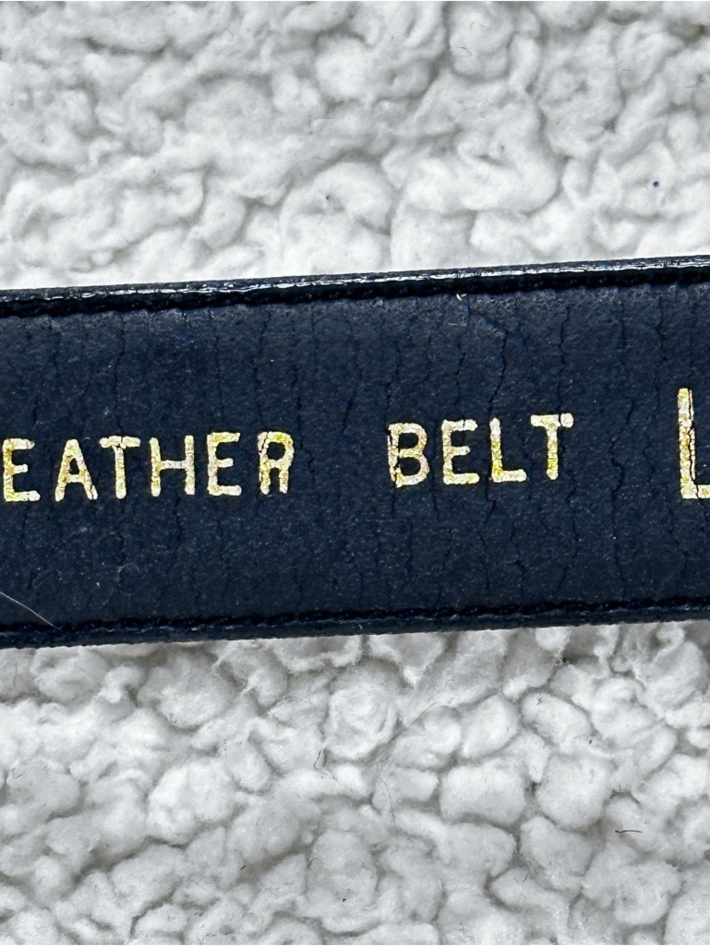 Jones New York Triple Gold Metal Keeper Navy Leather Belt, L - Picture 4 of 6